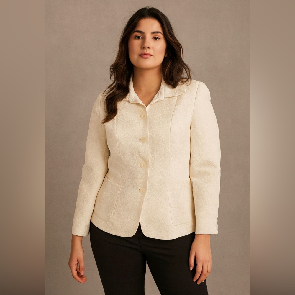 Norton McNaughton Ivory Patterned Blazer